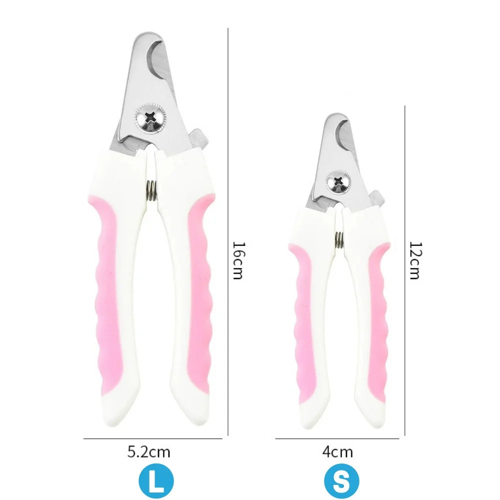 Pet Nail Clipper with Safety Lock Protection Stainless Steel Cat Dog Nail Grinder Multifunctional Pet Beauty Care Nail Supplies